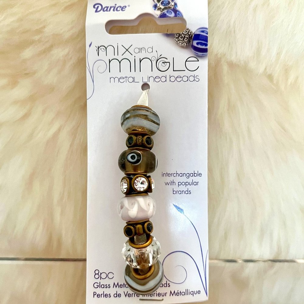 As Low as $2! Crystal Bronzed Big Hole Metal Lined Beads Charms Mix & Mingle (8) - Picture 2 of 3